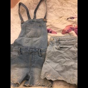 Gap shirt overalls and a pair of shorts